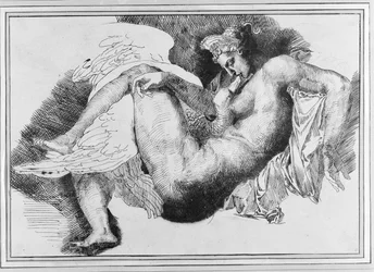 Leda, naar een tekening van Michelangelo Buonarroti (1475-1564) 1822